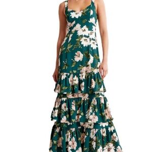 Abercrombie & Fitch Green Floral Maxi Dress